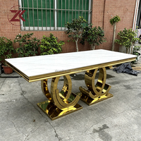 Table de réception de banquet ZKAI avec plateau noir brillant en forme de C et base en acier inoxydable pour la décoration de mariage