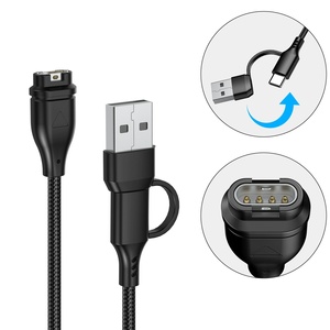 Cable de Carga y Datos 2 en 1 con Cubierta de PVC y Blindaje Trenzado para Relojes Inteligentes <span class=keywords><strong>Garmin</strong></span> Fenix 8/7S 5X/6S <span class=keywords><strong>Venu</strong></span> <span class=keywords><strong>2S</strong></span>, Carga Rápida 5A - Product Image 1