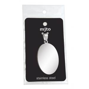 Pendentif ovale en acier plaqué or 14 carats, 28x43mm, style plat, breloque pour bijoux, emballé en sachet - Product Image 2