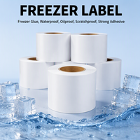 Label Thermal Linerless Kustom Pabrik Langsung untuk Stiker Freezer Timbangan Supermarket, Kemasan Makanan Cold Storage