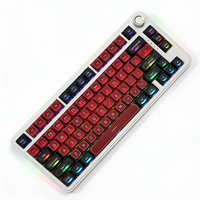Clavier de jeu mécanique sans fil 75% avec bouton métallique RGB 82 touches Clavier de jeu de bureau Interrupteur rose pour ordinateur portable Windows PC