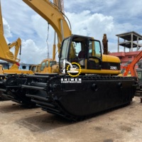 Bateau ponton de dragage de sable fluvial de 20 tonnes pour excavatrice amphibie série 320, doté d'un moteur et d'une pompe