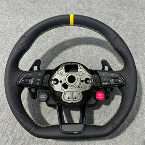 Volante de Cuero Línea R Compatible con Volkswagen Golf 5 6 7 7.5 R MK5 MK6 MK7 MK7.5 <span class=keywords><strong>GTI</strong></span> <span class=keywords><strong>Polo</strong></span> Passat CC - Product Image 1