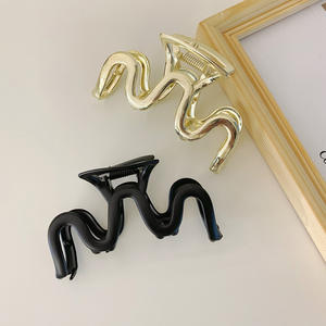 กิ๊บติดผมโลหะสีดำทองแบบด้าน ประดับกลิตเตอร์ สำหรับผู้หญิง แบบใหม่ ขนาดใหญ่ จับผมแน่น ไม่ลื่น สำหรับสาวๆ - Product Image 5