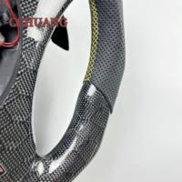Personnalisez un volant en fibre de carbone véritable pour BMW E90 E92 M3, cuir véritable cousu à la main