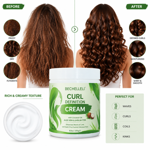 Crème Activateur de Boucles OEM ODM Hydratante Anti-Frisottis Définissante pour Cheveux, Fixation Douce, Brillance Améliorée, Produit Coiffant pour Femmes - Product Image 1