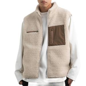 Mode personnalisé Sherpa <span class=keywords><strong>polaire</strong></span> gilets fermeture éclair poche coupe-vent gilet épais lâche <span class=keywords><strong>sans</strong></span> manches Sherpa <span class=keywords><strong>polaire</strong></span> hommes gilets - Product Image 1