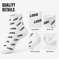 Chaussettes de sport jacquard intégral haut de gamme OEM ODM avec logo personnalisé, respirantes, durables, tricot doux, faible MOQ, fournisseur d'usine