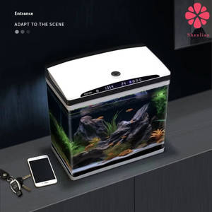 <span class=keywords><strong>Aquarium</strong></span> de poissons en verre moderne, grand, durable, personnalisé, intelligent et automatique avec filtre à baril pour salon et bureau - Product Image 6