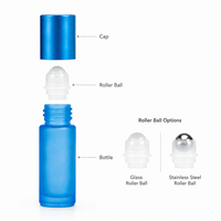 Flacon de parfum en verre dépoli coloré de 5 ml et 10 ml avec bille roll-on, vaporisateur et compte-gouttes, logo personnalisé, vente en gros