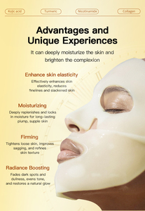 Mascarilla de Colágeno con Cúrcuma en Oferta, Mascarilla Facial de Biocolágeno con Ácido Kójico, Hidratante, OEM ODM - Product Image 3