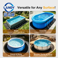 Landy Geotextile – Tapis de protection prédécoupé pour piscine, résistant aux perforations et anti-poussière, pour fond de piscine