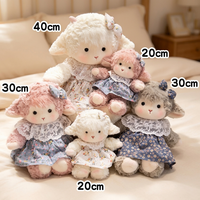 Mignon Porte-clés Peluche Mouton Vêtu de Robe, Breloque Sac Agneau, Jouet Anti-stress pour Enfants, Décoration de Voiture, Vente en Gros