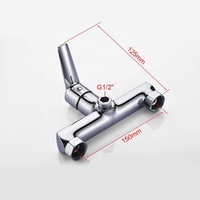 Mitigeur de douche à levier unique, ensemble de robinet de salle de bain rond, avec combiné, tuyau, support, ensemble de robinet de douche à finition chromée