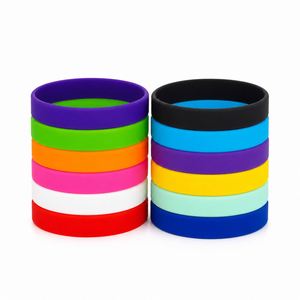 Bracelets en caoutchouc de couleur unie personnalisables pour cadeaux promotionnels de fête - Product Image 4