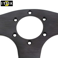 Volant en daim universel de 14 pouces, 350mm, 1 pièce, JDM, dérive, course, couture rouge, point plat, voiture de rallye, simulée pour Mugen