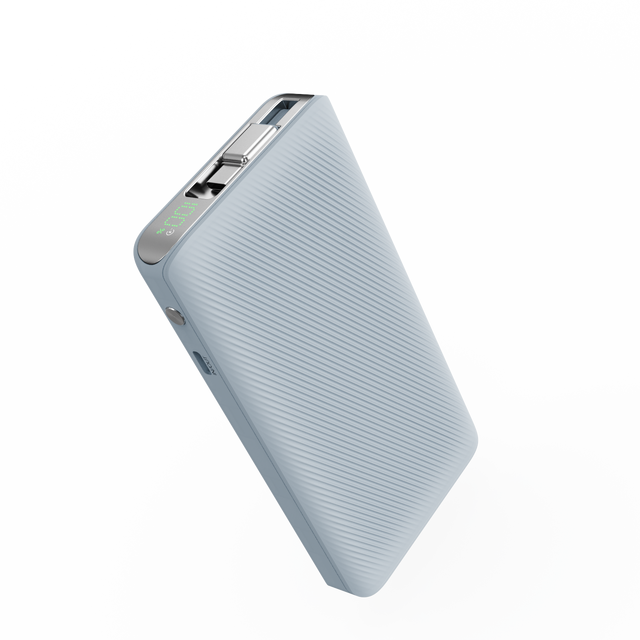 10000mAh High Capacity Retractable Built-in Cable Power Bank 22W Fast Charge Dual Port Portable Customizable for Travel