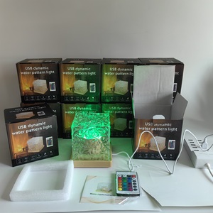 3D Water Ripple LED Square Night <b>Light</b> | Ocean-Themed Lamp with Remote Control Modern Decorative Lighting for Home & Hotel - Product Image 6