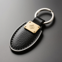 Porte-clés personnalisé en cuir PU avec logo, porte-clés de voiture, cadeau promotionnel pour entreprise