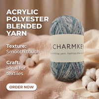 Fancy Cotton Wool Blended AB Tweed Knitting Yarn with Colorful Spots Dyed High Strength Hand Knitting & Crocheting Yarn