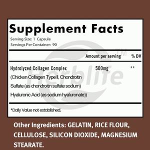 Vente chaude OEM - Personnalisable - Complexe de collagène avec acide hyaluronique, 90 capsules, approvisionnement de 3 mois - Product Image 2