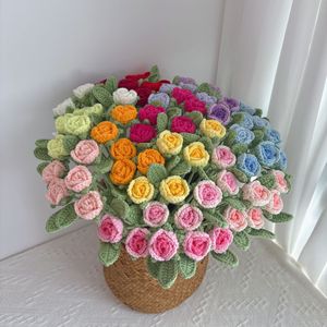 Bouquet <span class=keywords><strong>di</strong></span> <span class=keywords><strong>Rose</strong></span> a Bolle all'Uncinetto Fatto a Mano, Mini <span class=keywords><strong>Rose</strong></span> Spray Lavorate a Maglia, Fiori Artificiali Eterni, Decorazione per la Casa e la Tavola, Regalo per la Mamma/lei - Product Image 2
