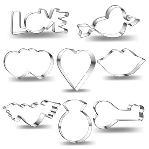 Juego de Moldes para Galletas de Acero Inoxidable con Forma Irregular de la <span class=keywords><strong>Serie</strong></span> Amor de San Valentín, Herramientas Creativas para Hornear Galletas - Product Image 1