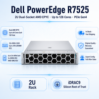 Server Rackmount Dell R7525 2U Dual Socket 32 DIMM DDR4 PCIe 4.0 NVMe GPU untuk Virtualisasi, Database, Analitik, dan Penyimpanan