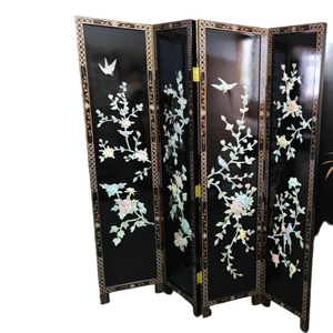<span class=keywords><strong>Paravent</strong></span> vintage de style oriental avec incrustations de coquillages pour la décoration intérieure et cadeau d'anniversaire de luxe - Product Image 3