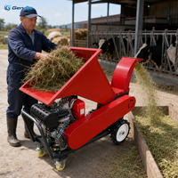 Machine à couper le foin portable GenJet 1000 kg/h avec moteur de 8 CV et 3 lames de coupe pour la paille, l'herbe et l'alimentation du bétail