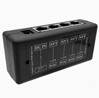 Adaptateur d'injecteur Poe 4 ports DC9-48v 2 modes d'alimentation pour caméras de vidéosurveillance