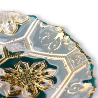Décoration d'intérieur en gros, assiettes de présentation en verre de luxe personnalisées et écologiques de 33 cm pour les événements de mariage