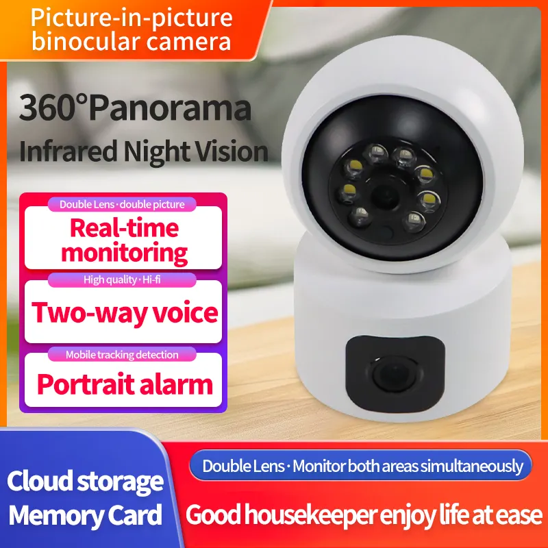 4MP H.265 10x تكبير عدسة مزدوجة كاميرا مراقبة PTZ داخلية الأشعة تحت الحمراء للرؤية الليلية AI الكشف عن الإنسان مراقبة الطفل