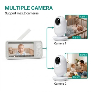 Moniteur bébé sans WiFi KT556L, écran IPS 5 pouces, caméra vidéo bébé sans fil HD 720P avec PTZ, batterie 5000 mAh, protection de la vie privée - Product Image 3