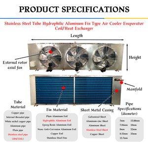 Refroidisseur d'air électrique automatique avec ventilateur de plafond, congélateur et évaporateur pour chambres froides - Product Image 4
