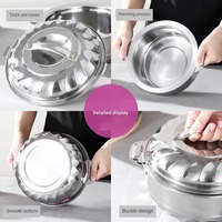 Ensemble de 3 casseroles en acier inoxydable avec couvercles, compatibles gaz et induction, ustensiles de cuisine écologiques
