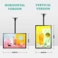 Boîte Lumineuse LED Suspendue Intérieure pour Restaurant, Panneau LED Facile à Installer avec Cadre en Aluminium, Affichage Publicitaire de Menu