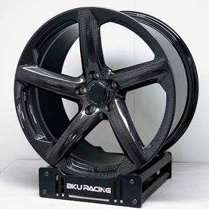 Rines Bku Forged 5x120.65 de Fibra de Carbono para Chevrolet <span class=keywords><strong>Corvette</strong></span> C8 C7 C6 C5 Z06 <span class=keywords><strong>ZR1</strong></span> de 19, 20 y 21 Pulgadas, Rines de Aleación en Negro Brillante - Product Image 2