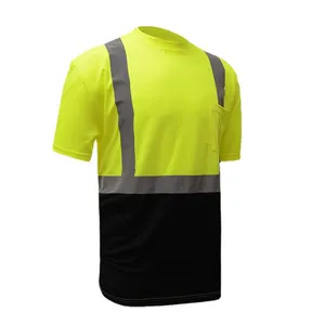 Warn schutz Kleidung Hi Vis Polo T-Shirts Reflektierende Sicherheit Sicherheit Arbeit Bau Shirts