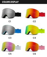 Lunettes de protection des yeux de ski de qualité supérieure Googles Lentille miroir anti-buée Snowboard Lunettes de ski pour femmes