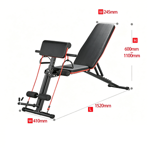 Banco de Ejercicios Multifuncional Plegable y Ajustable, Equipo de Banco para Levantamiento de Pesas para Gimnasio - Product Image 2