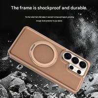 Produk Terlaris Casing Ponsel Kulit PU Pengisian Daya Magnetik Nirkabel untuk Samsung S22 S23 S24 S25 S26 Ultra 360 Stand Anti Benturan