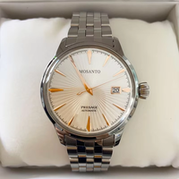 Herren Automatikuhr mit Sonnenschliff-Zifferblatt, Roségold-Markierungen, Datumsanzeige, Elegante Klassisch-Moderne Stilvolle Maskuline Armbanduhr