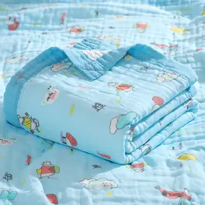 Bojay-Manta de muselina de punto para bebé, manta personalizada de 110x110 cm, suave, para recién nacidos, 100% algodón