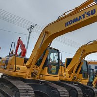 Excavatrice sur chenilles d'occasion Komatsu PC160 à faible nombre d'heures de fonctionnement, châssis robuste, poids opérationnel de 16 tonnes, capacité de la benne de 0,65 m³