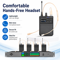 Système de microphone sans fil UHF à 4 canaux X4-T True Diversity avec micro-casques pour la scène, les discours et le chant
