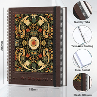 Vente en gros directe usine : Agenda spirale vintage floral 2027 avec onglets mensuels et fermeture élastique 3471
