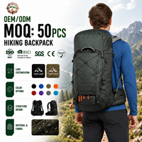 Sac à dos de camping OEM ODM 65+10L résistant à l'abrasion, spacieux, pour la randonnée, avec plaque en aluminium