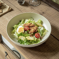 Assiette creuse en céramique unie, style glamour, polie, durable, pour fêtes et mariages, compatible lave-vaisselle, bol à salade et pâtes