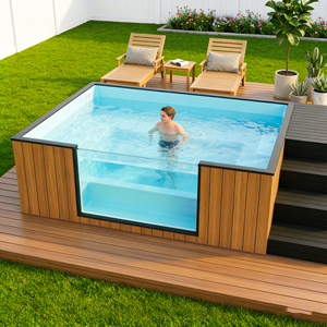 สระว่ายน้ำไฟเบอร์กลาสสำหรับเด็กและครอบครัว แบบตั้งพื้น หนา 8 มม. สำหรับสนามหลังบ้าน ทนทาน ป้องกันรังสียูวี รับประกัน 3 ปี - Product Image 5